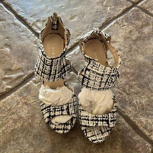 Black and white heels